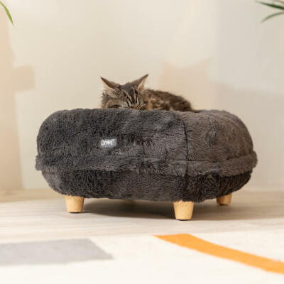 Maya® Donut kattenmand met ronde houten pootjes