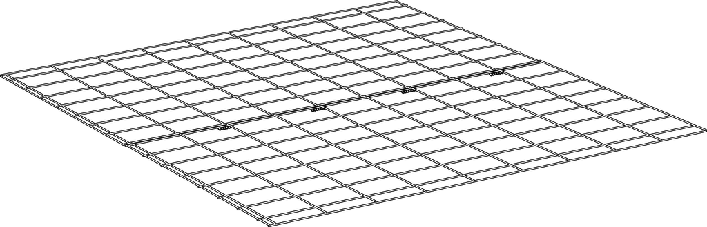 Et diagram over gulvpanelerne i en udvidelse af en Eglu Go run extension