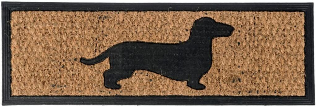 A long thin dachshund dog doormat