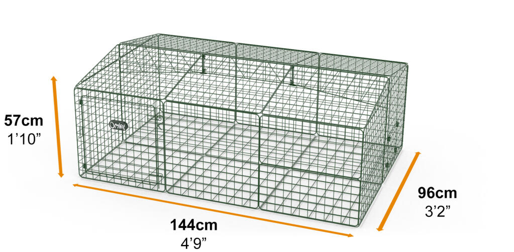 Zippi meerschweinchenauslauf mit dach und unterflurnetz - einfach niedrig