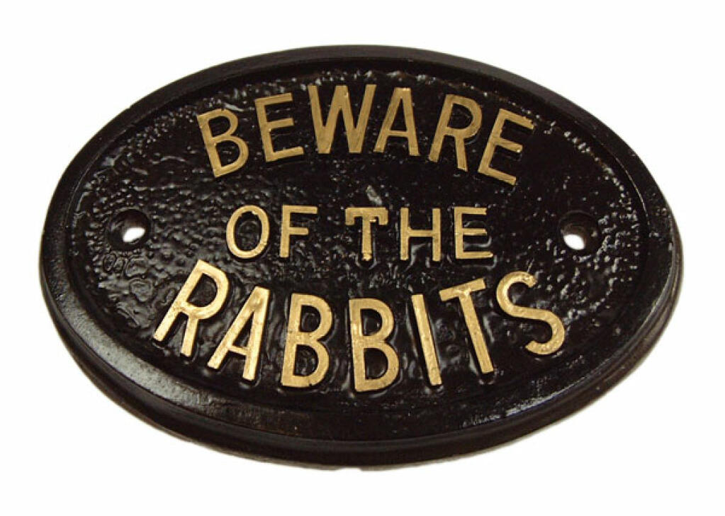 Akta dig för kaninplaketten