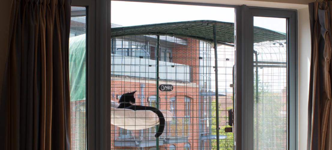 A range of weather proof covers are available to add to your cat balcony run to ensure that your cat remains dry and shaded