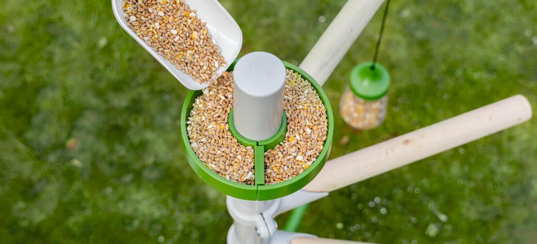 Treat Dish Attach to your pole at any height for a fun and hygienic way of treating your chickens.