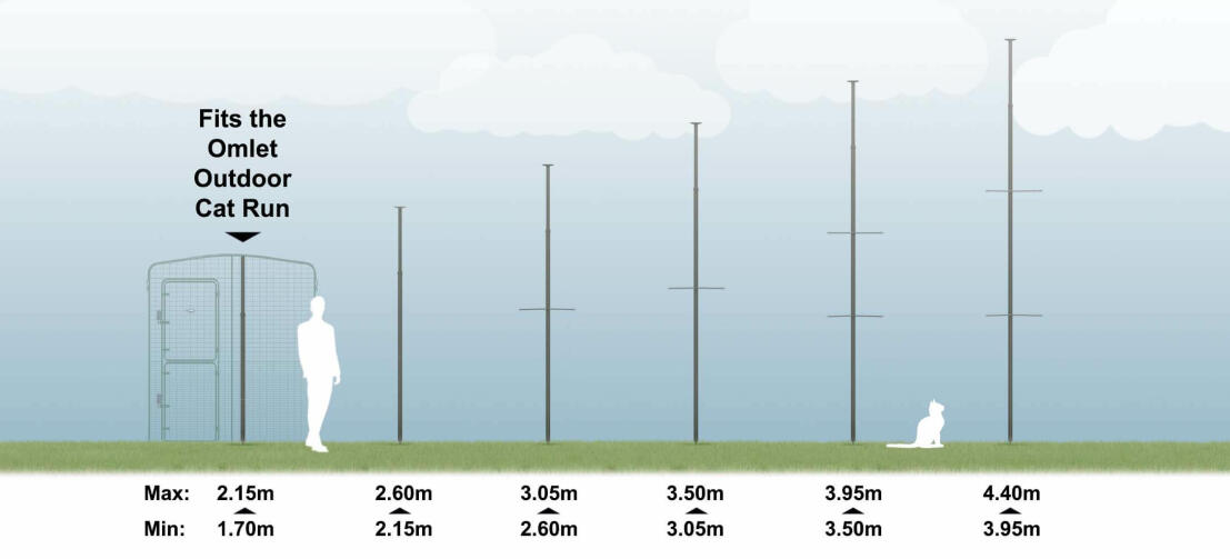 Grafik des outdoor-kratzbaums Freestyle verfügbare größen