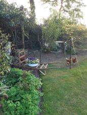 Some fencing installed in a garden