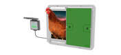Mettete in sicurezza le galline nel loro  Eglu Cube, anche quando non siate a casa, con la porta automatica per pollai della Omlet.