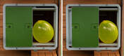 An Autodoor detecting a balloon in the way of it closing