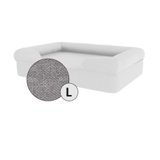 Omlet memory foam bolster dog bed large in stone grey