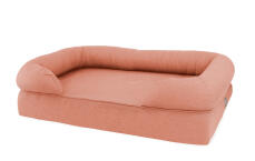 Persika rosa bolster säng för katter