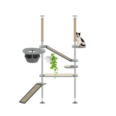 Outdoor cat tree with accessories