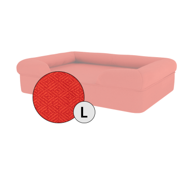 Bolster Dog Bed Cover Only - Large - Cherry Red