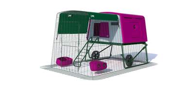 Eglu Cube Chicken Coop with Run (2m) and Wheels - Purple