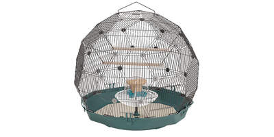 Geo Bird Cage - Teal and Black
