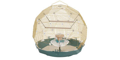 Geo Bird Cage - Teal and Gold