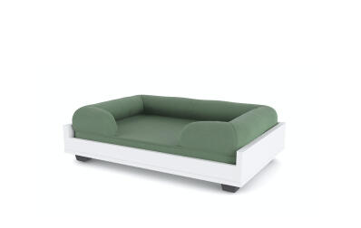Maya Cat Sofa Frame Medium with Bolster Cat Bed Green