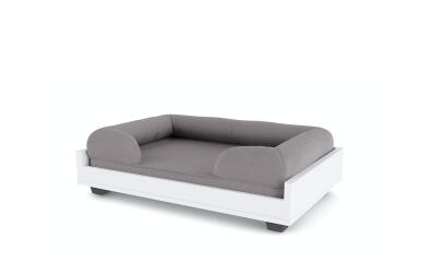 Fido Dog Sofa Frame Medium with Bolster Dog Bed Grey