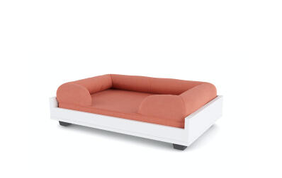 Maya Cat Sofa Frame Medium with Bolster Cat Bed Peach