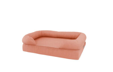 Memory Foam Bolster Dog Bed Medium - Peach