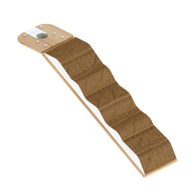 Freestyle - Rampa de bambú del suelo al poste con caja de cartón ondulado para arañar (incluye soportes)