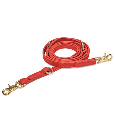 Cloud7 Leather Dog Leash Cherry Red - 200cm
