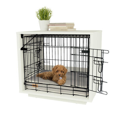 Omlet Fido Nook 24 Dog House with Crate - White