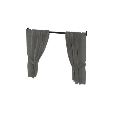 Maya Nook 24 Curtains & Curtain Pole - Charcoal Grey