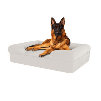 Memory Foam Bolster Dog Bed - Large - Meringue White