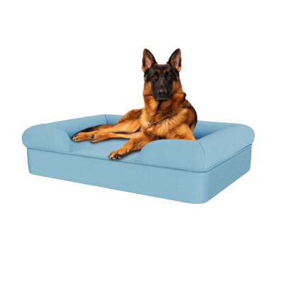 Memory Foam Bolster Dog Bed - Large - Sky Blue