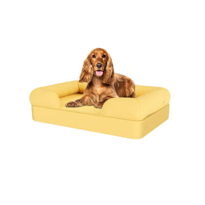 Memory Foam Bolster Dog Bed - Medium - Mellow Yellow