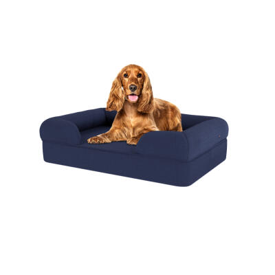 Memory Foam Bolster Dog Bed - Medium - Midnight Blue
