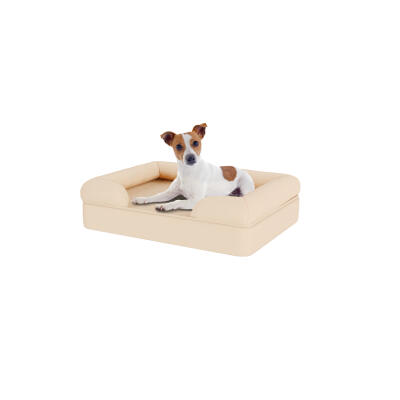 Memory Foam Bolster Dog Bed - Small - Natural Beige