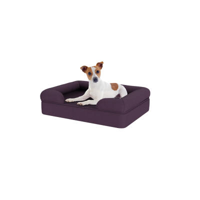 Memory Foam Bolster Dog Bed - Small - Plum Purple