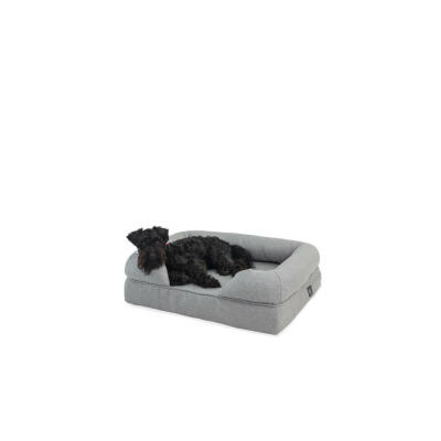 Memory Foam Bolster Dog Bed Small - Grey
