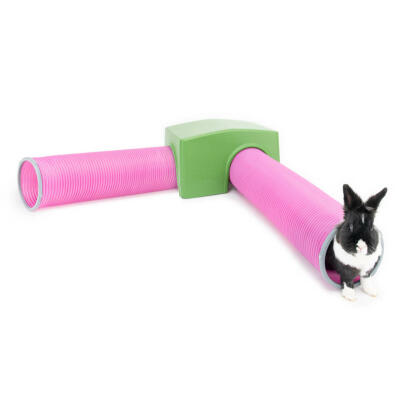 Zippi Kaninchen Unterschlupf mit Spieltunnel Doppelpackung  - grün und violett
