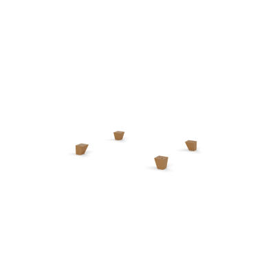 Square Wood Feet for Omlet Dog Beds - Small - Pack of 4