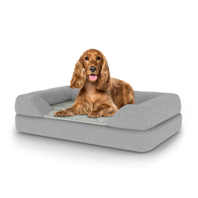 Lujosa cama para perro fácil de limpiar con funda efecto sofá - Mediana