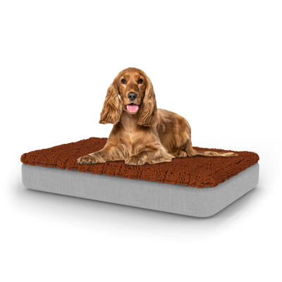 Lujosa cama para perro fácil de limpiar con funda de microfibra - Mediana