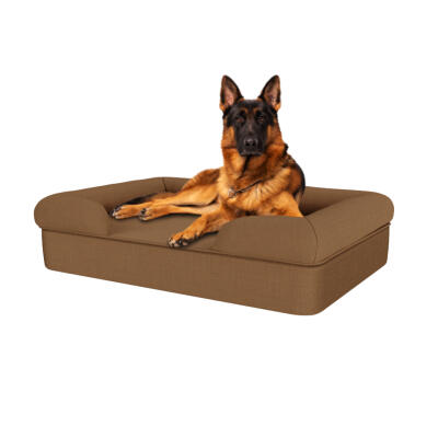 Memory Foam Bolster Dog Bed - Large - Mocha Brown