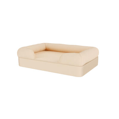 Memory Foam Bolster Cat Bed - Medium - Natural Beige