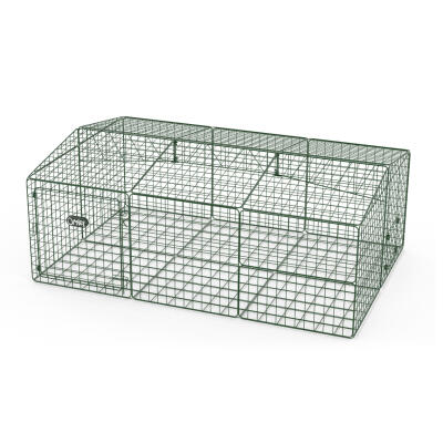 Enclos pour lapins Zippi avec toit et grille au sol - Version basse