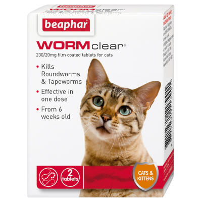 Traitement vermifuge pour chat WORMclear® Beaphar 2 comprimés