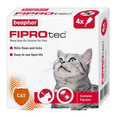 Beaphar Fiprotec Spot On vlooien en teken behandeling voor katten - 4 behandelingen