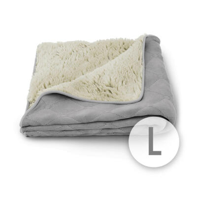 Luxury Super Soft Dog Blanket Large - Grey and Cream