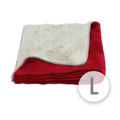 Luxury Super Soft Dog Blanket Large - Poinsettia Red and Cream