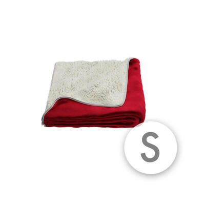 Luxury Super Soft Dog Blanket Small - Poinsettia Red and Cream