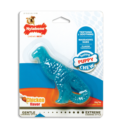 Nylabone Puppy Teething Chew Textured Dino Chicken