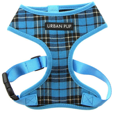 Urban Pup blå skotskternet hundesele - Str. L