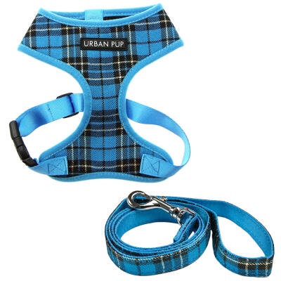 Urban Pup Blue Tartan Harness & Lead Set Large