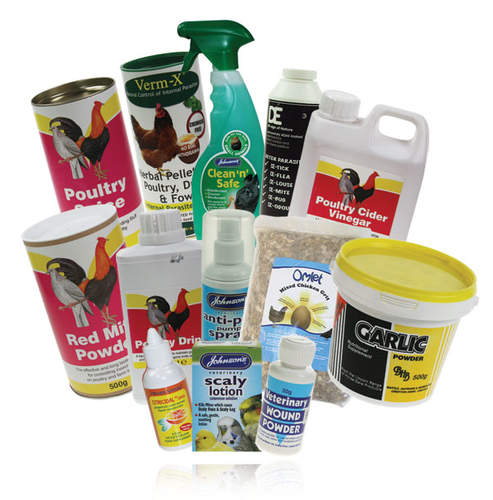 Ultimate Chicken Health pack with poultry red mite powder, cider vinegar, garlic powder, scaly lotion and more
