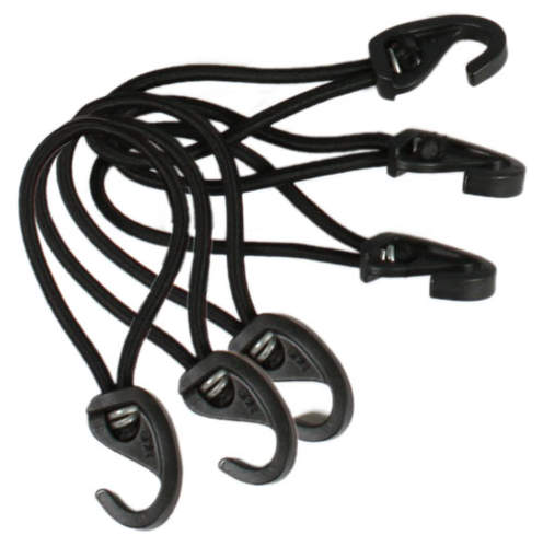 6 black bungee cord for chicken coop covers.